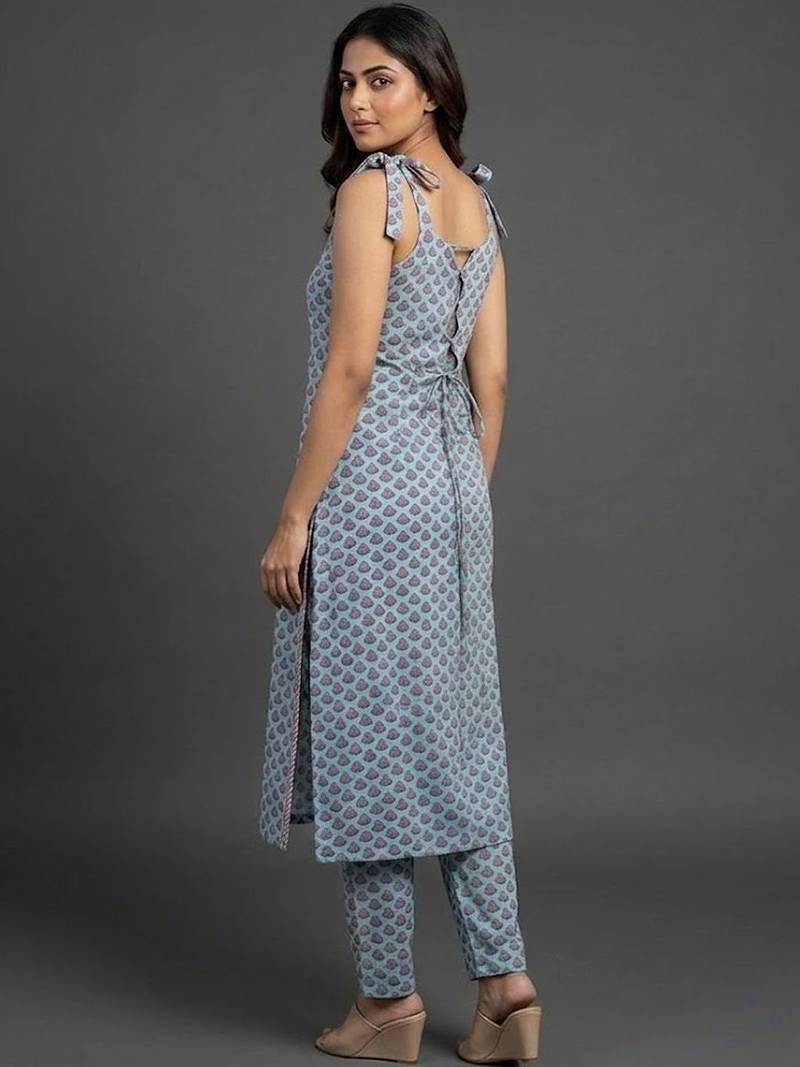 office-wear women ethnic motifs printed regular kurta with trousers & with dupatta