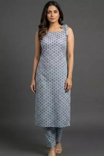 office-wear women ethnic motifs printed regular kurta with trousers & with dupatta