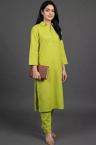 tailored women regular kurta with trousers