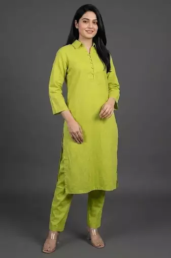 tailored women regular kurta with trousers