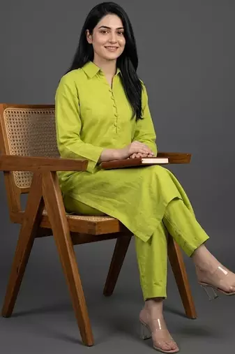 tailored women regular kurta with trousers