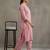 contemporary formal women striped regular thread work cotton kurta with trousers