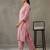 contemporary formal women striped regular thread work cotton kurta with trousers