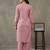 contemporary formal women striped regular thread work cotton kurta with trousers