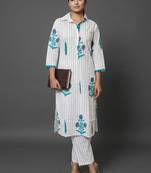 formal women printed regular kurta with trousers