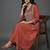 smart women ethnic motifs embroidered panelled thread work kurta with trousers