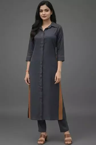 office-wear women regular kurta with trousers