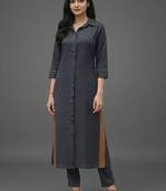 office-wear women regular kurta with trousers