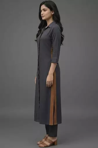 office-wear women regular kurta with trousers