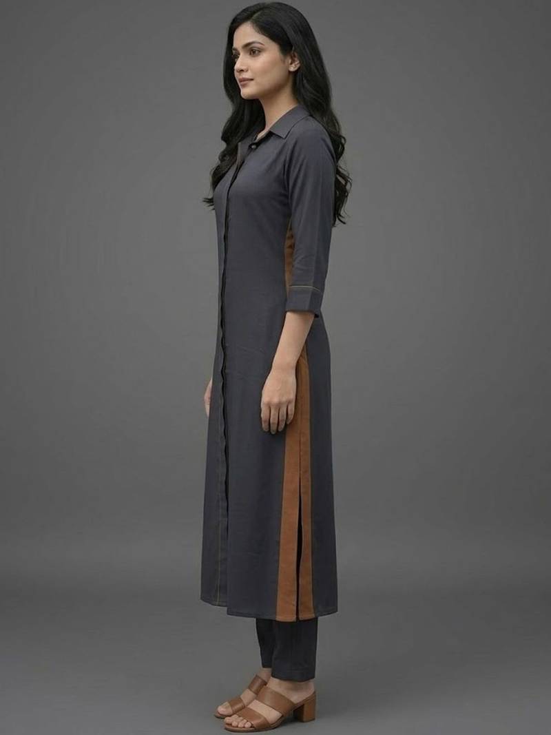 office-wear women regular kurta with trousers