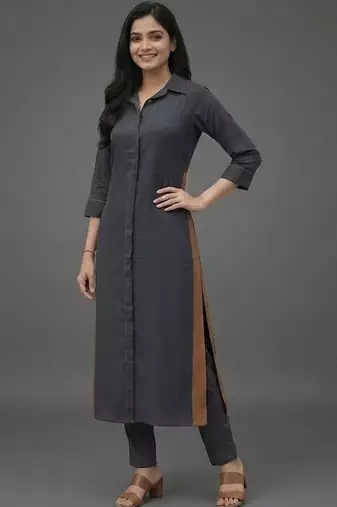 office-wear women regular kurta with trousers