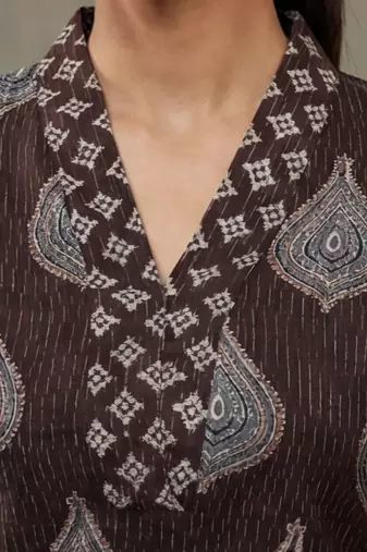 office-wear women ethnic motifs printed regular cotton kurta with palazzos