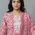 contemporary flare floral printed regular mirror work kurta with trousers & with dupatta