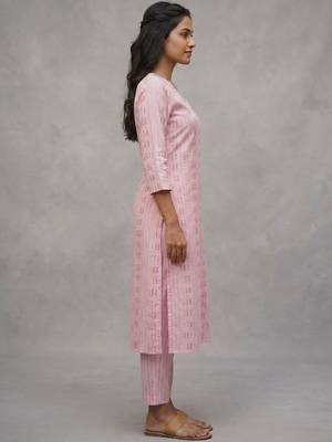 daily wear printed cotton ethnic motifs printed regular sequinned kurta with trousers 6