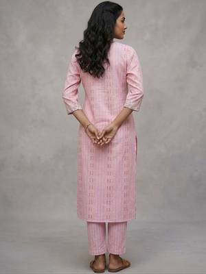 daily wear printed cotton ethnic motifs printed regular sequinned kurta with trousers 7