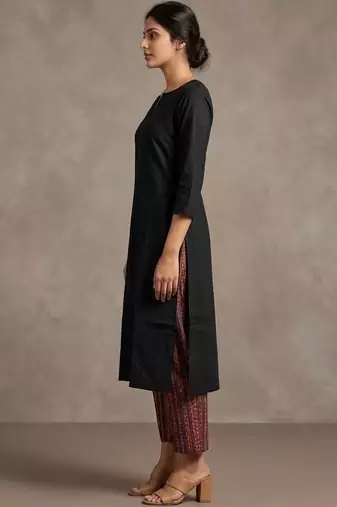 urban ethnic cotton ethnic motifs regular kurta with trousers