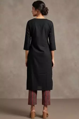 urban ethnic cotton ethnic motifs regular kurta with trousers