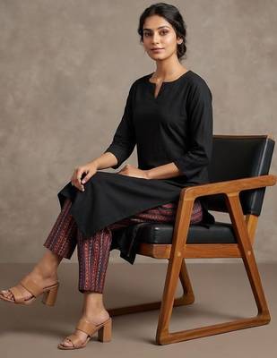 urban ethnic cotton ethnic motifs regular kurta with trousers 5
