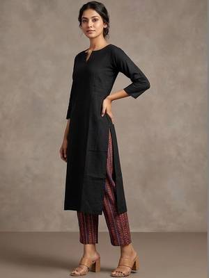 urban ethnic cotton ethnic motifs regular kurta with trousers 6
