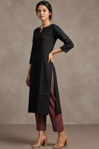 urban ethnic cotton ethnic motifs regular kurta with trousers