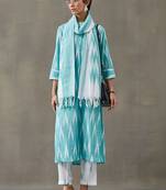 formal women printed regular cotton kurta with trousers & with dupatta