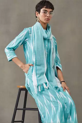 formal women printed regular cotton kurta with trousers & with dupatta