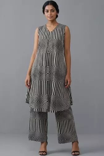 smart printed printed regular kurta with trousers