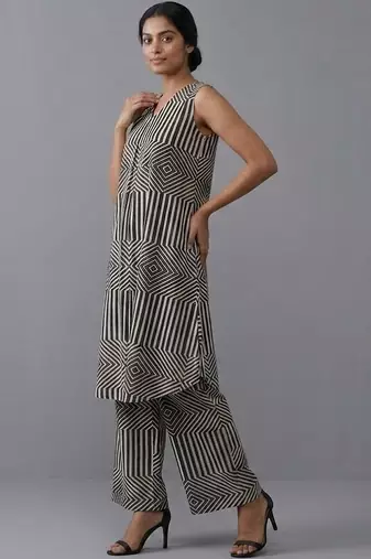 smart printed printed regular kurta with trousers