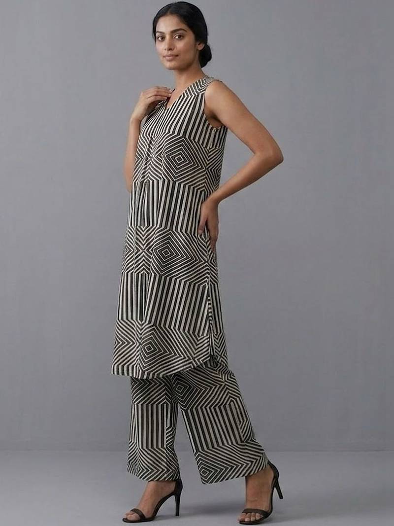 smart printed printed regular kurta with trousers