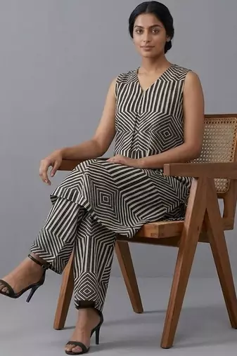smart printed printed regular kurta with trousers