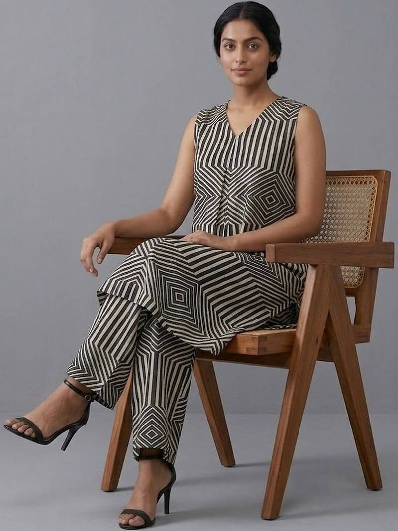 smart printed printed regular kurta with trousers