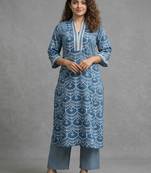 structured cotton printed printed regular kurta with palazzos