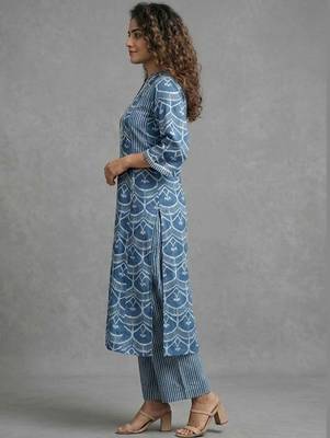 structured cotton printed printed regular kurta with palazzos 2