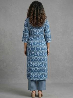 structured cotton printed printed regular kurta with palazzos 3