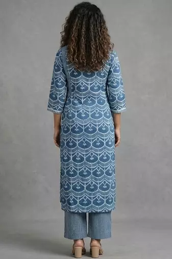 structured cotton printed printed regular kurta with palazzos
