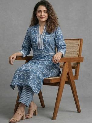 structured cotton printed printed regular kurta with palazzos 5
