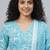 easy-moving ethnic motifs printed regular sequinned kurta with trousers & with dupatta