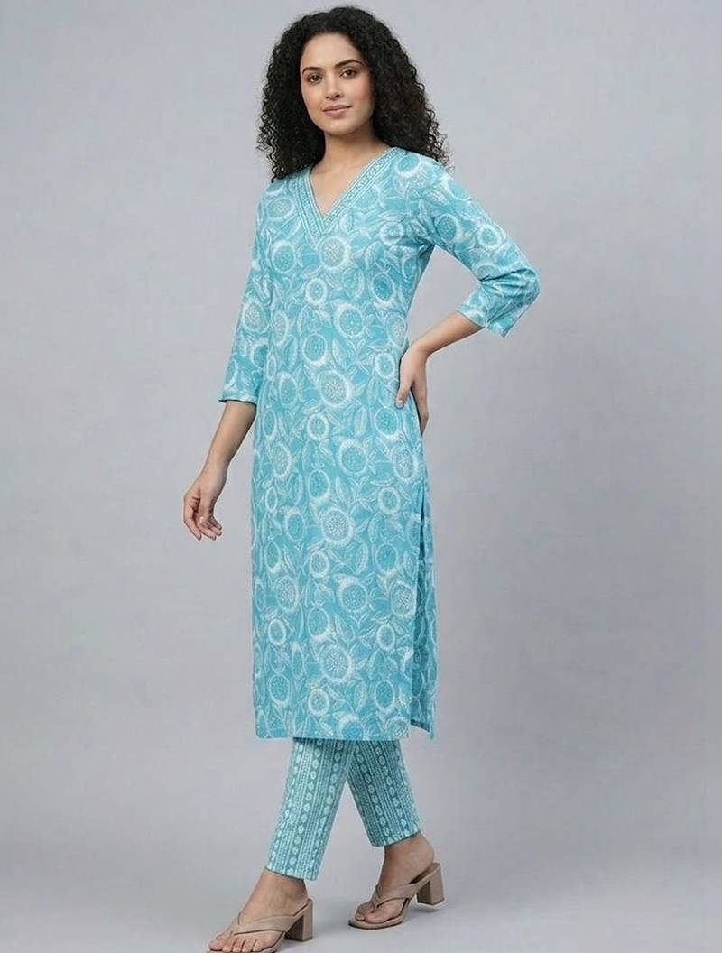 easy-moving ethnic motifs printed regular sequinned kurta with trousers & with dupatta