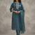 easy-moving ethnic motifs printed regular thread work cotton kurta with trousers & with dupatta