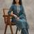 easy-moving ethnic motifs printed regular thread work cotton kurta with trousers & with dupatta