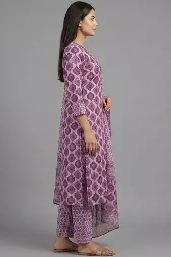 smart printed ethnic motifs printed regular cotton kurta with trousers & with dupatta