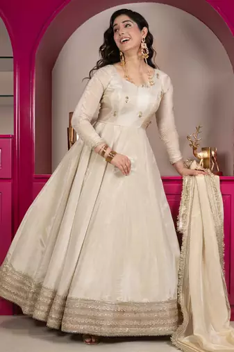 Royal ivory cosmo anarkali