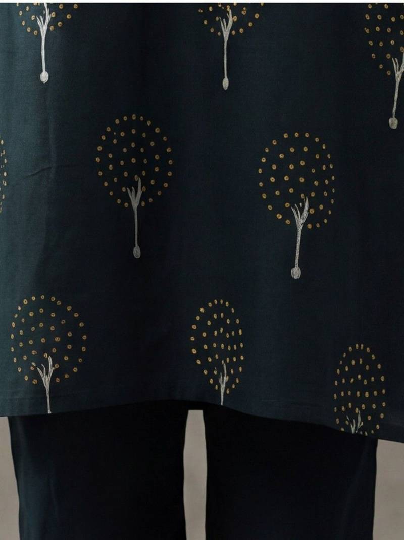 smart women floral printed regular cotton kurta with trousers & with dupatta