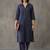 women floral embroidered regular mirror work cotton kurta with trousers