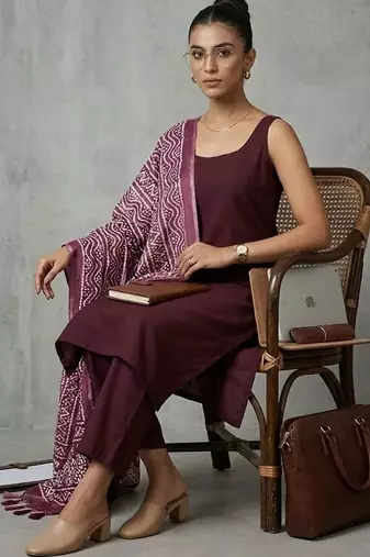 everyday women regular kurta with trousers & with dupatta