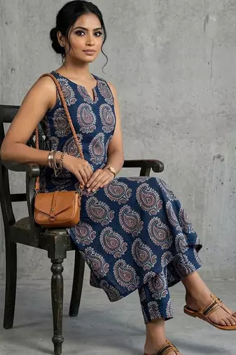 everyday women paisley printed regular kurta with trousers
