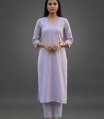 classic women printed regular kurta with trousers