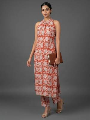 lightweight women floral printed regular kurta with trousers 1