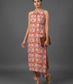 lightweight women floral printed regular kurta with trousers