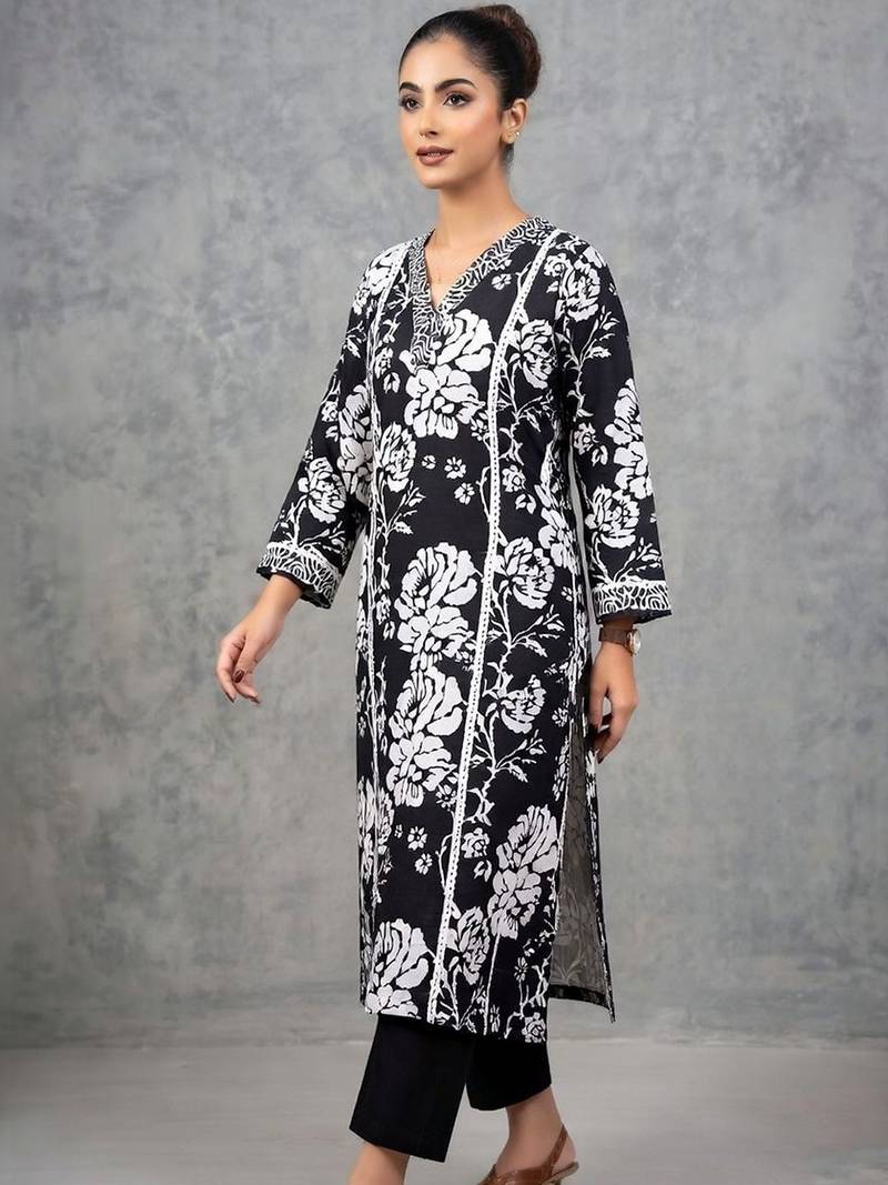 workwear women floral printed regular cotton kurta with trousers